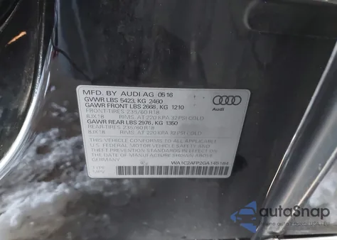 2016 Audi Q5 2.0T Premium из США, поврежденный, VIN WA1C2AFP2GA145184